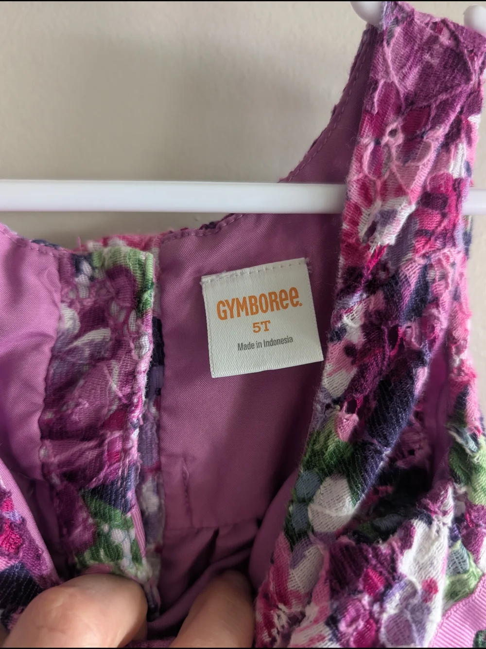 Gymboree Purple and Pink Floral Party Dress with Ribbon